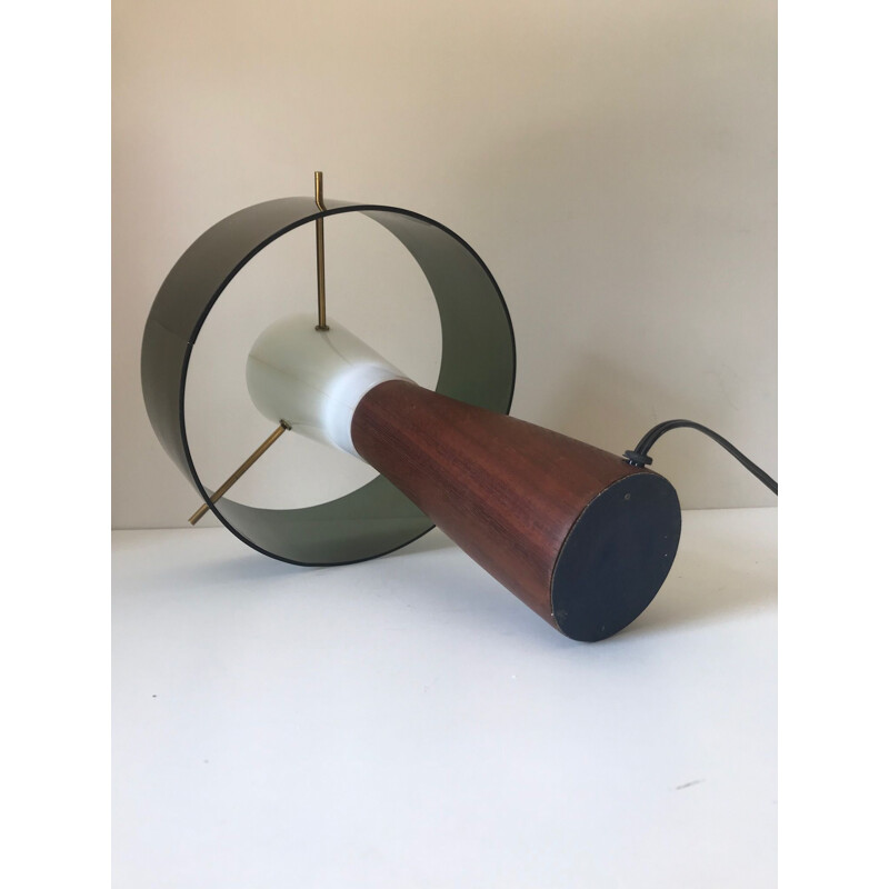 Scandinavian lamp in perspex, plexiglass & teak - 1960s