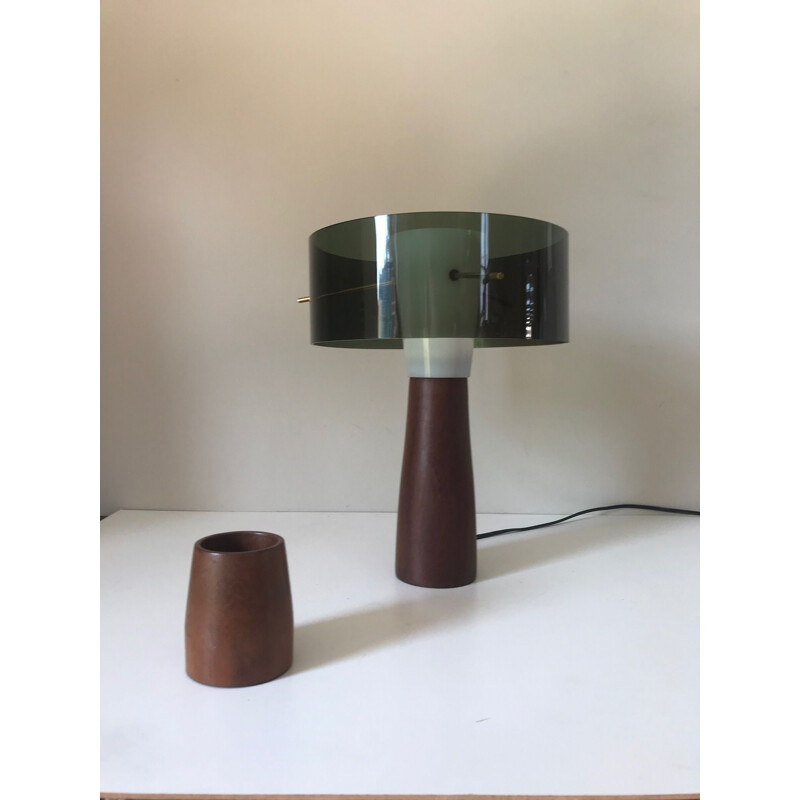 Scandinavian lamp in perspex, plexiglass & teak - 1960s