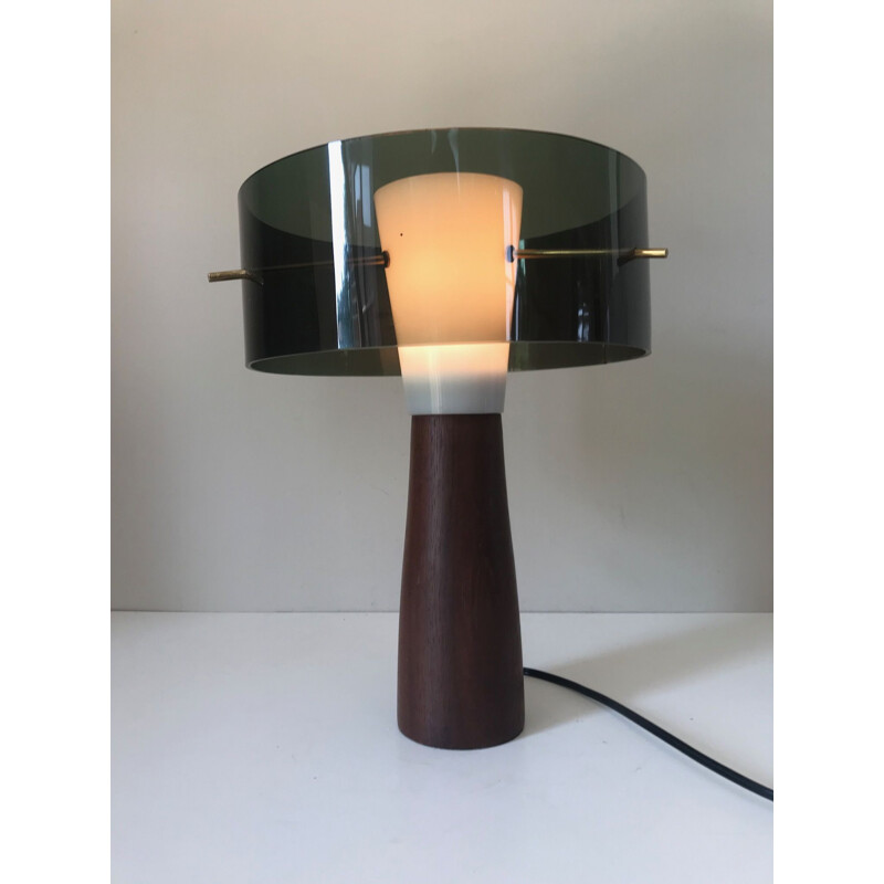 Scandinavian lamp in perspex, plexiglass & teak - 1960s