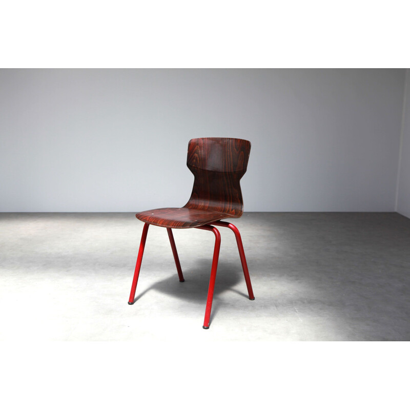 Vintage chair in carmine and ebony for Eromes - 1970s