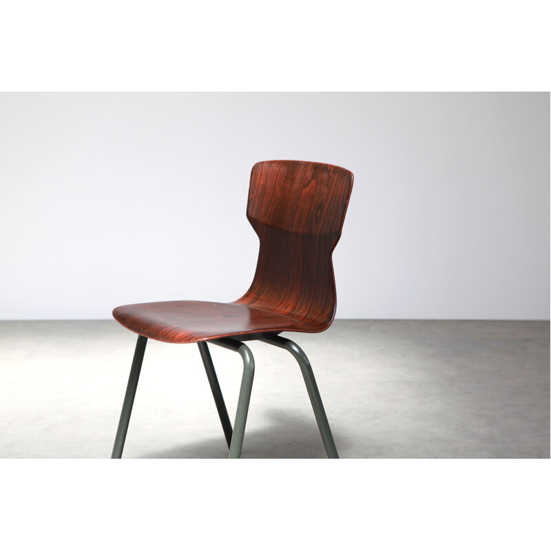 Vintage ebony Eromes green chair - 1970s