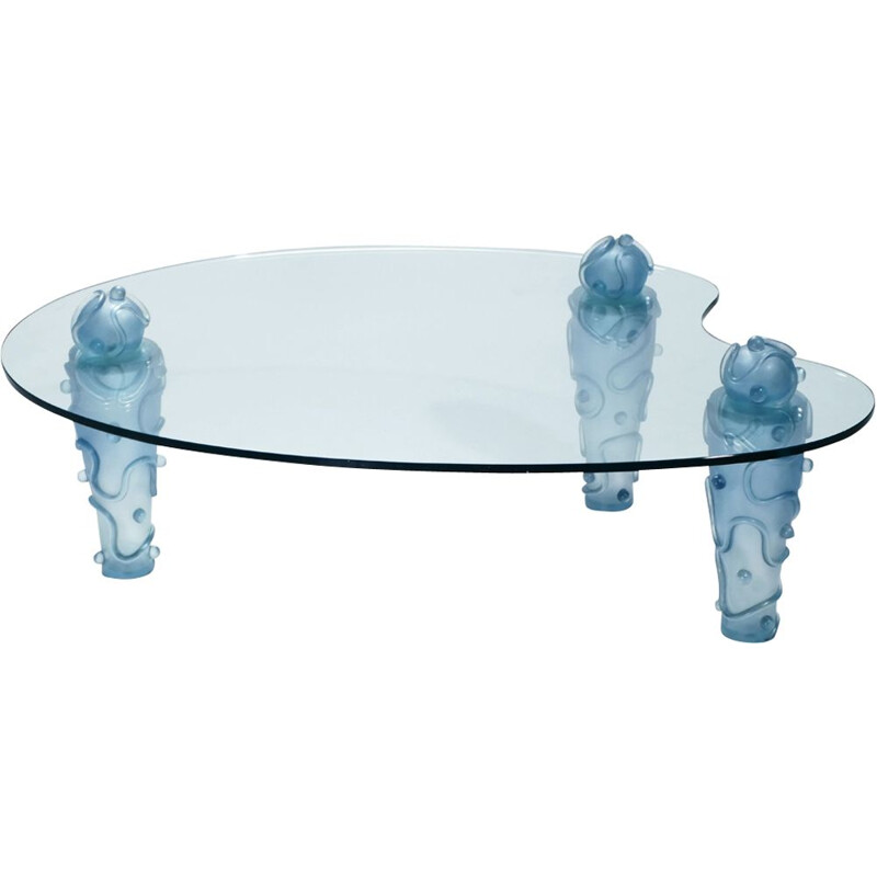 Vintage French coffee table in resin and glass by Garouste & Bonetti - 1990s