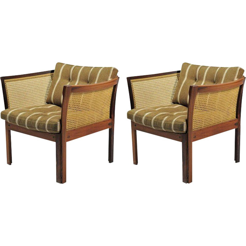 Set of Two Plexus Easy Chairs in Rosewood by  Illum Vikkelso for CFC Silkeborg - 1960s