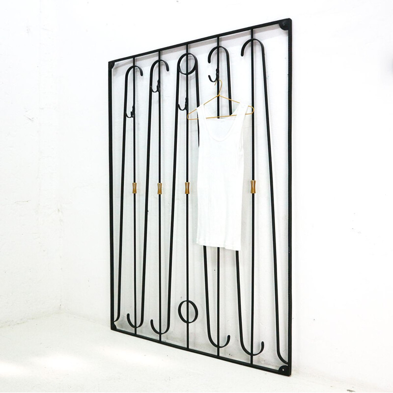 Vintage German coat rack in wrought-iron - 1950s