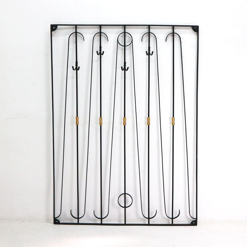 Vintage German coat rack in wrought-iron - 1950s