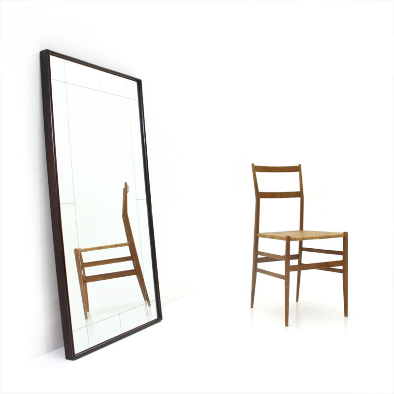 Italian mid-century wooden frame mirror, 1940s
