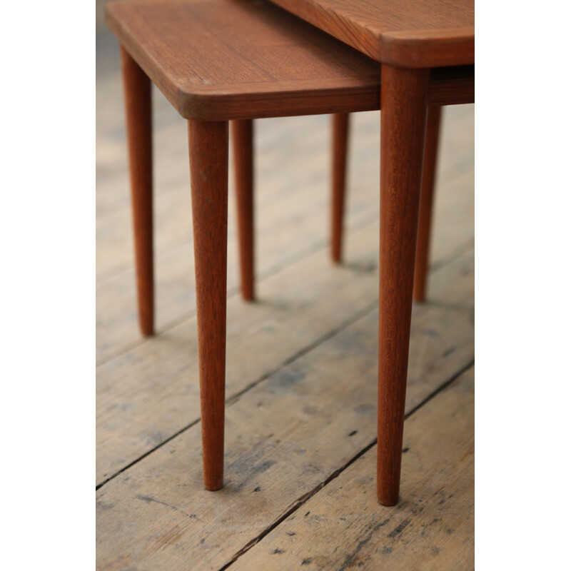 Set of 3 nesting tables in teak - 1960s