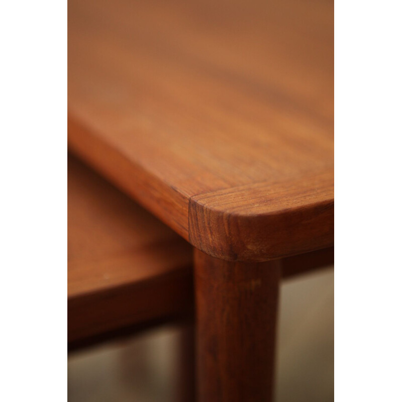 Set of 3 nesting tables in teak - 1960s