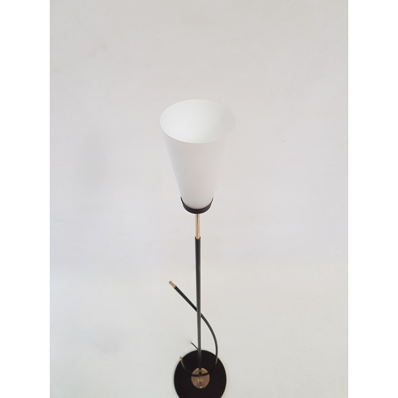 Vintage comma floor lamp for Maison Arlus - 1950s