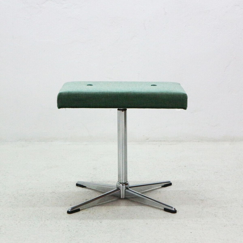 Vintage green german swivel stool - 1960s