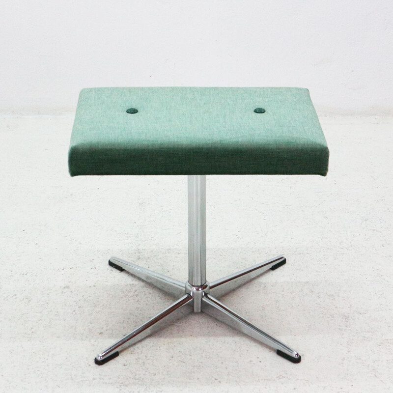 Vintage green german swivel stool - 1960s