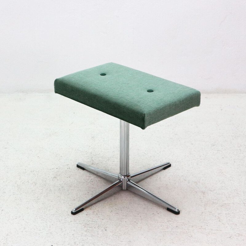 Vintage green german swivel stool - 1960s