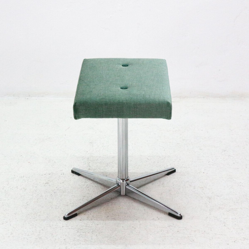 Vintage green german swivel stool - 1960s