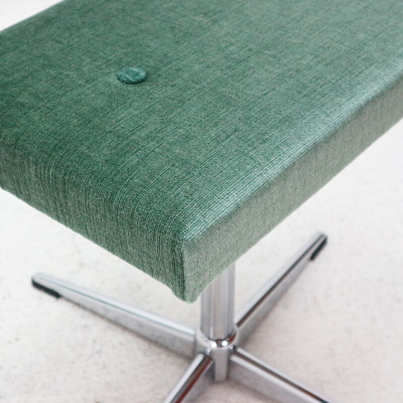 Vintage green german swivel stool - 1960s