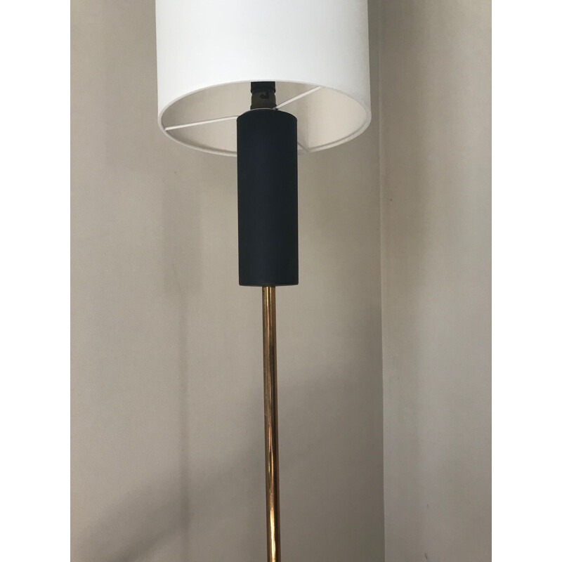 "Lunel" black and white vintage Floor lamp - 1950s