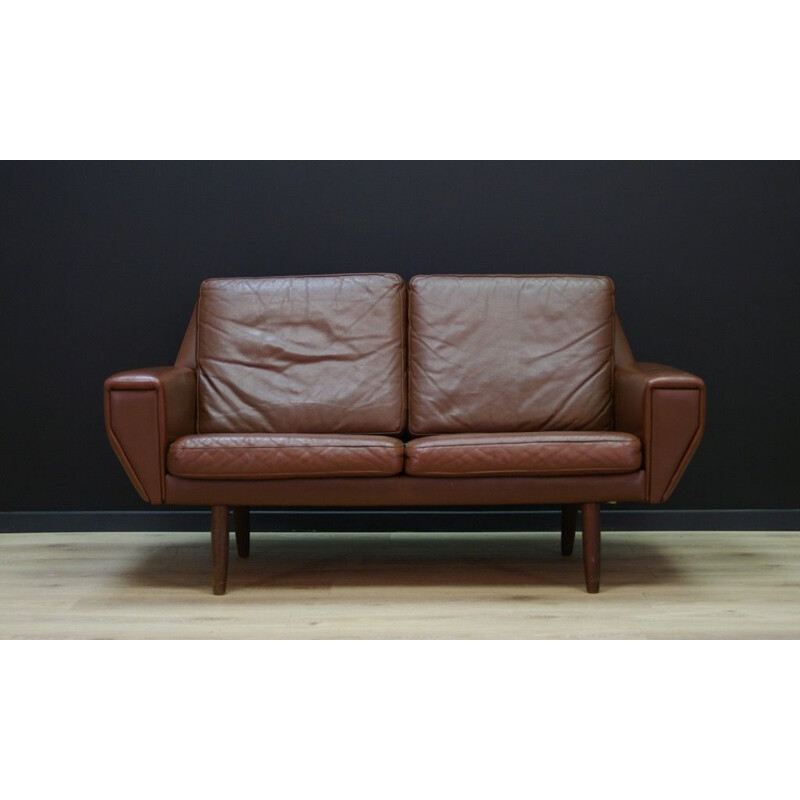 Vintage danish sofa in leather - 1960s