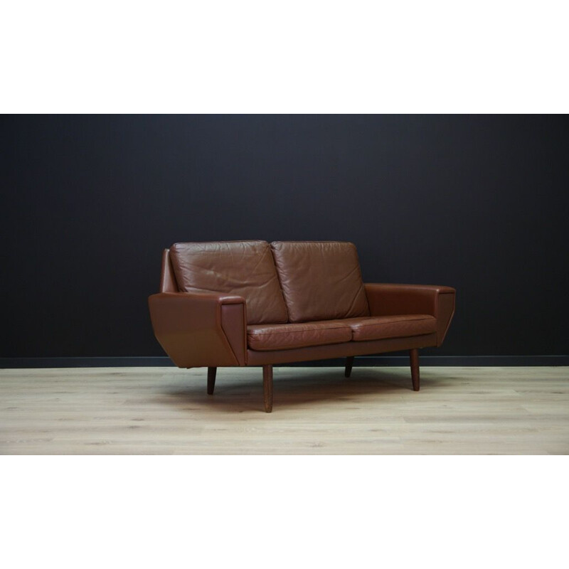 Vintage danish sofa in leather - 1960s