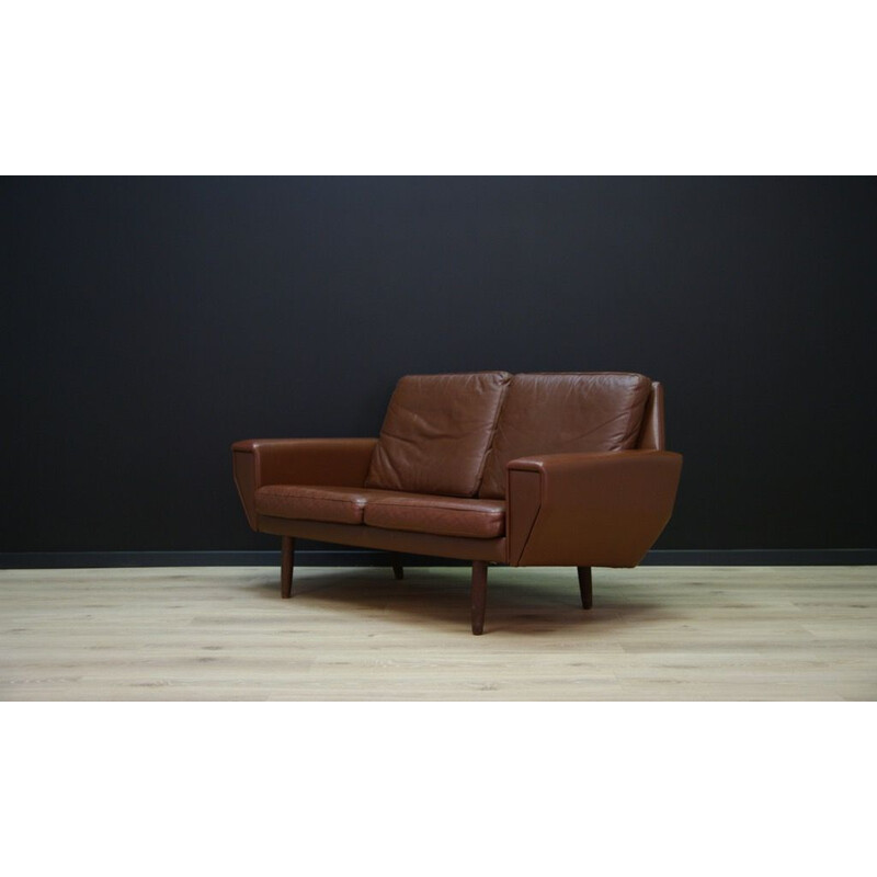 Vintage danish sofa in leather - 1960s