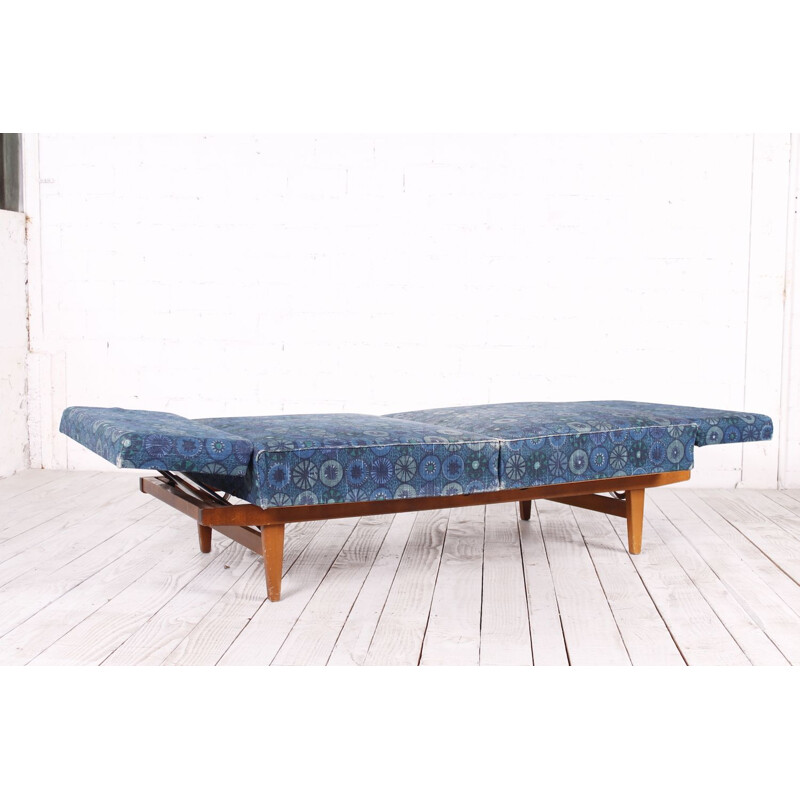 Vintage "Stella" 3-seater sofa in blue by Wilhelm Knoll - 1960s