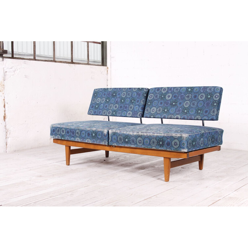 Vintage "Stella" 3-seater sofa in blue by Wilhelm Knoll - 1960s