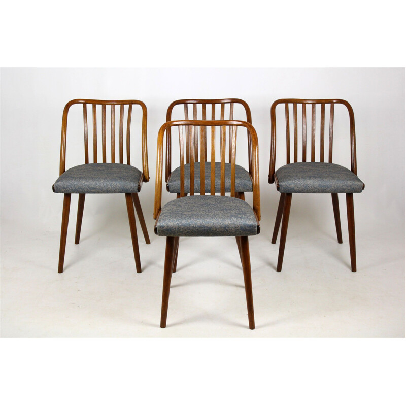 Set of 4 vintage dining chairs in beechwood by Antonin Suman - 1960s