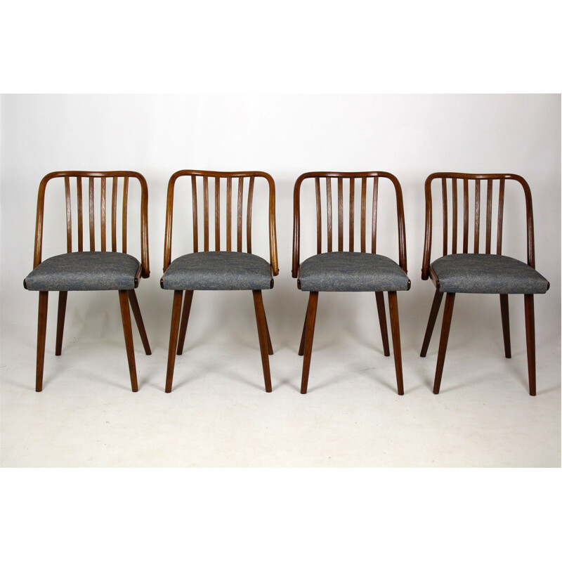 Set of 4 vintage dining chairs in beechwood by Antonin Suman - 1960s