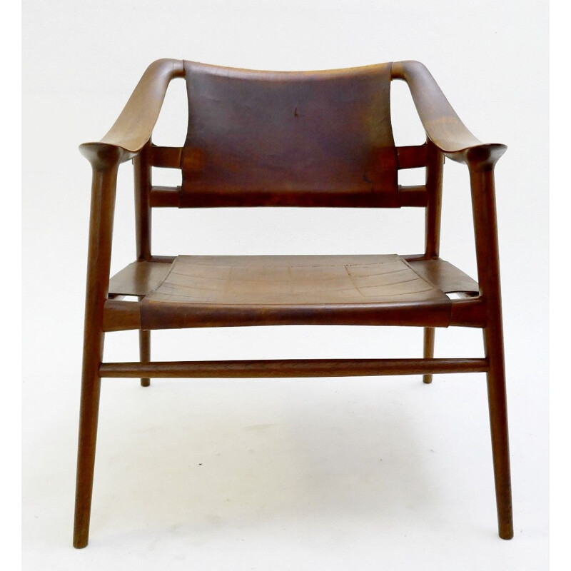 Vintage "Bambi" Armchair in Cognac Leather by Rastad & Relling - 1970s