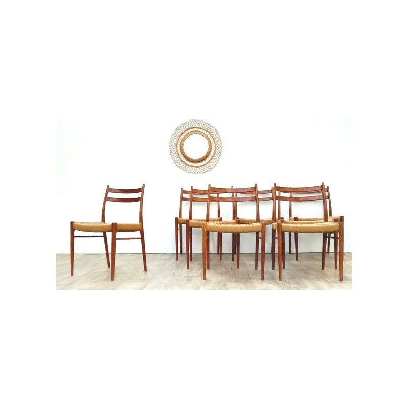Série de 8 chaises scandinaves de Arne Wahl Iversen - 1960