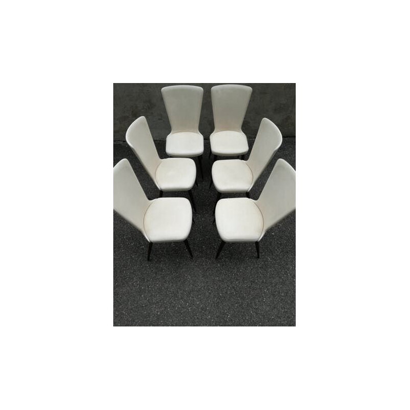 Set of 6 vintage chairs in skaï - 1960s