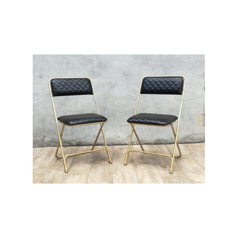 Pair of vintage chairs by Lafuma Chantazur - 1970s