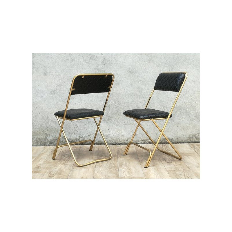 Pair of vintage chairs by Lafuma Chantazur - 1970s