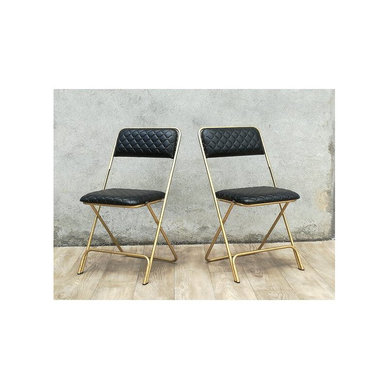 Pair of vintage chairs by Lafuma Chantazur - 1970s