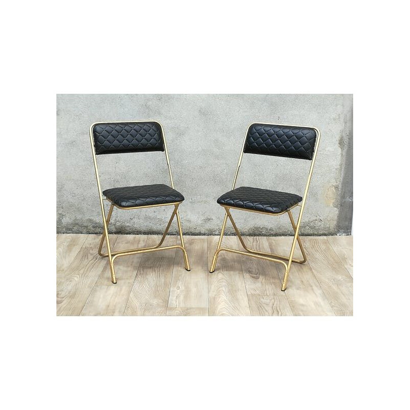 Pair of vintage chairs by Lafuma Chantazur - 1970s