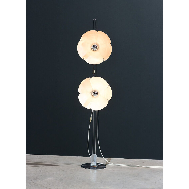 Vintage double flower lamp by Olivier Mourgue for Disderot - 1970s