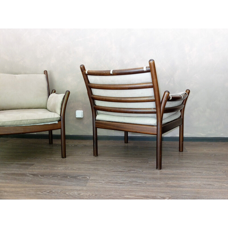 Pair of vintage scandinavian armchairs by Illum Wikkelson - 1970s