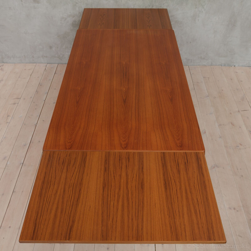 Large teak dining table by Henning Kjaernulf - 1960s