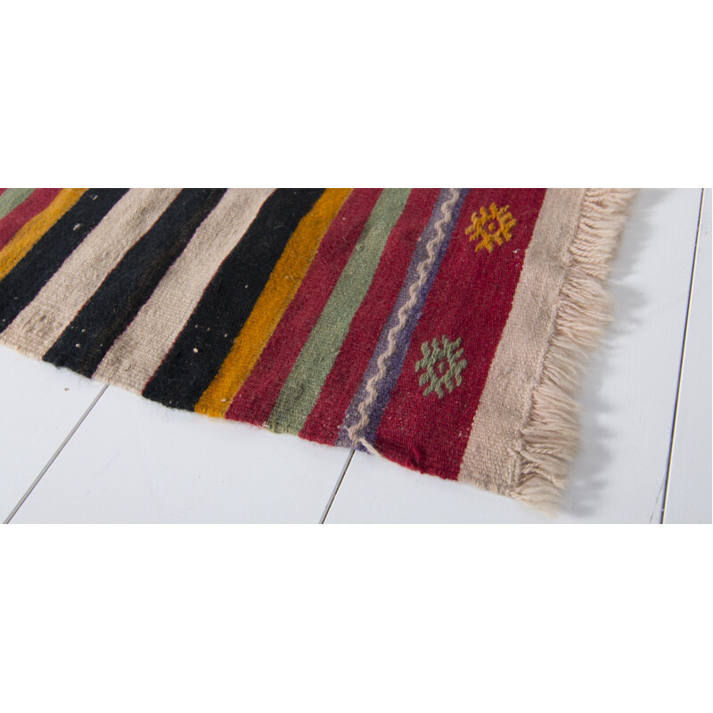 Multicolor Wool Hand woven Vintage rug - 1960s