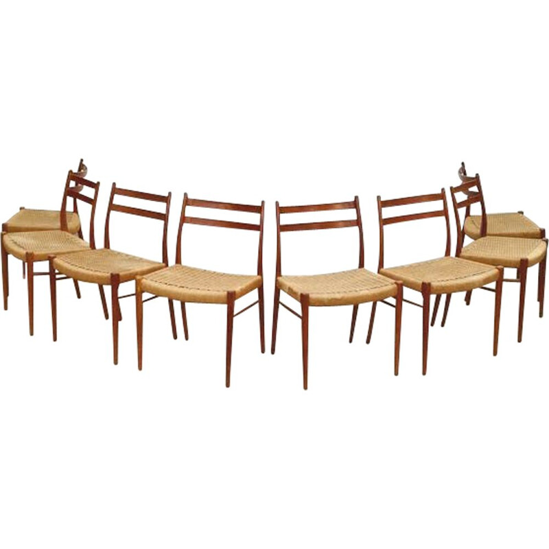 Série de 8 chaises scandinaves de Arne Wahl Iversen - 1960
