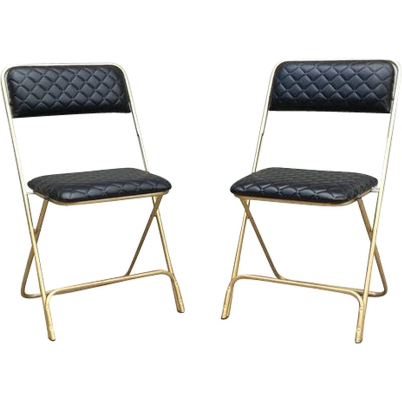 Pair of vintage chairs by Lafuma Chantazur - 1970s