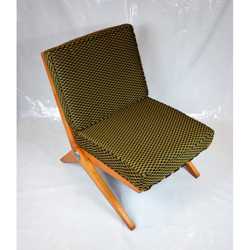 Low chair "Scissor", P.JEANNERET - 1960s