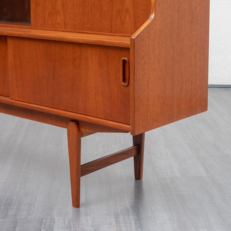 Vintage teak Highboard for O.M.F. Belgium - 1960s