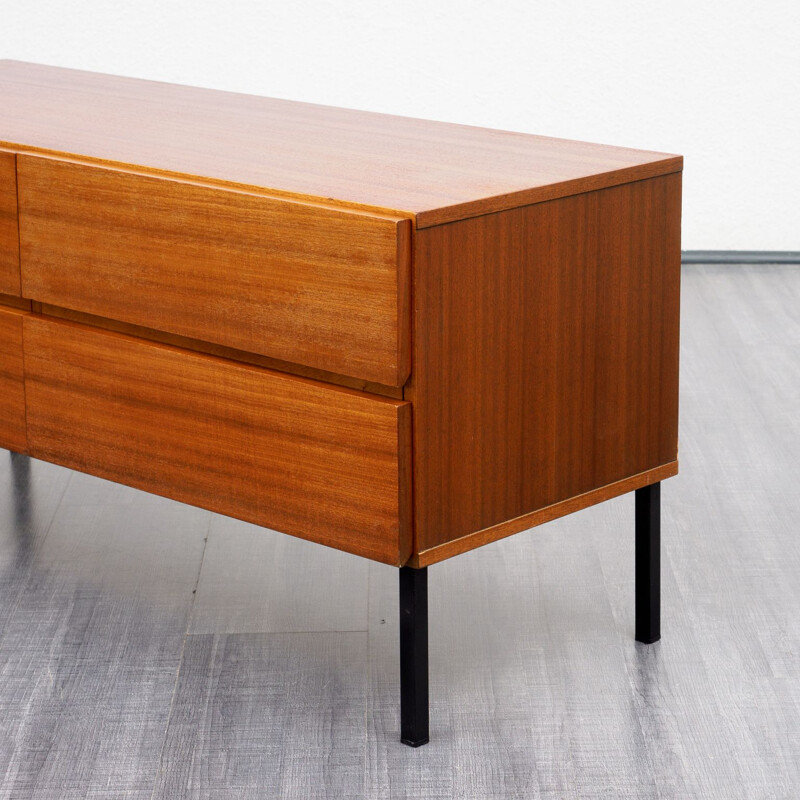 Vintage Walnut chest of drawers with 4 drawers - 1960s 