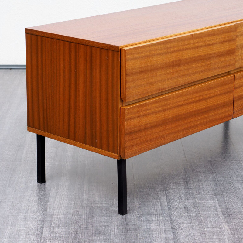 Vintage Walnut chest of drawers with 4 drawers - 1960s 