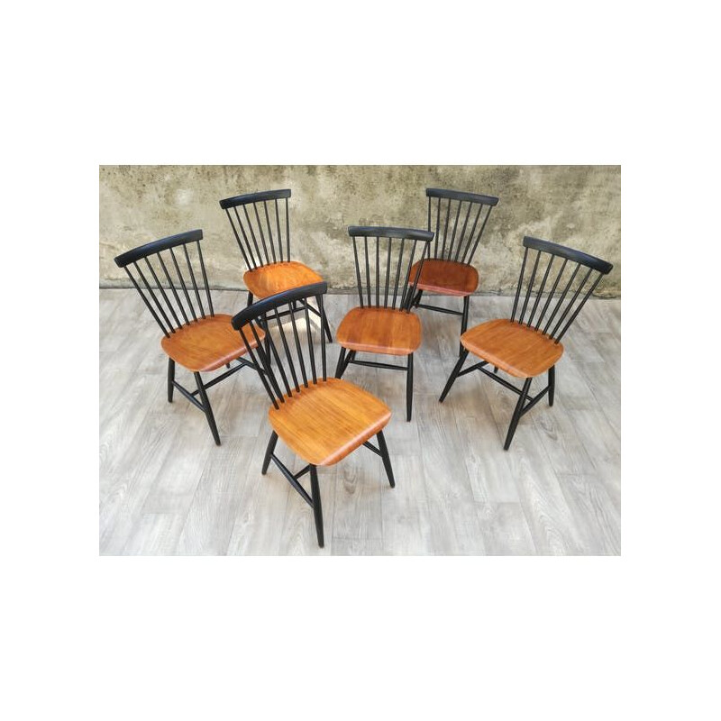 Set of 6 vintage chairs Fanett by Tapiovaara - 1960s