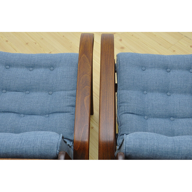 Suite de 2 fauteuils vintage bleus par K. Kozelka & A. Kropacek pour Interier Praha - 1940