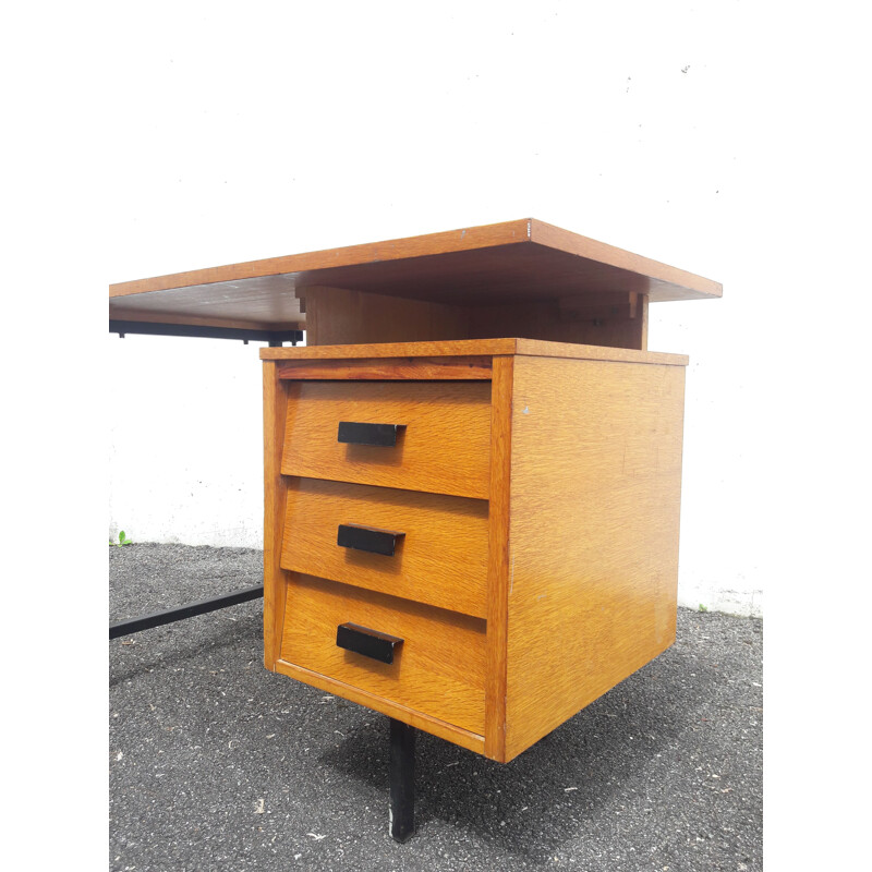 Vintage desk with box and 3 drawers - 1950s