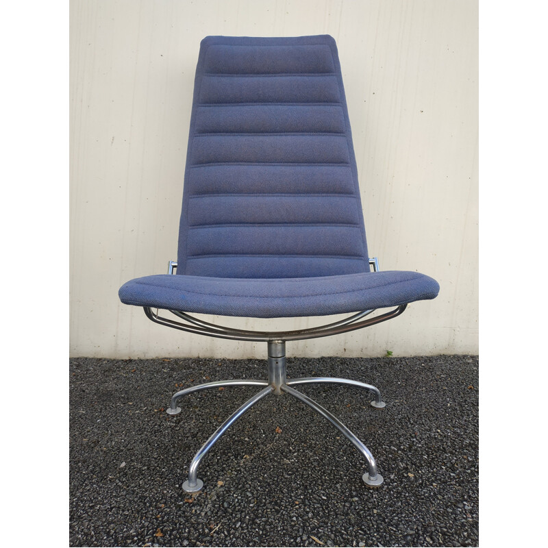 Vintage armchair in blue fabric by Fritz Hansen - 1983