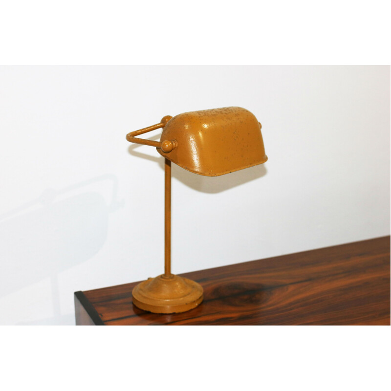 Vintage Danish Yellow Metal Table Lamp - 1960s