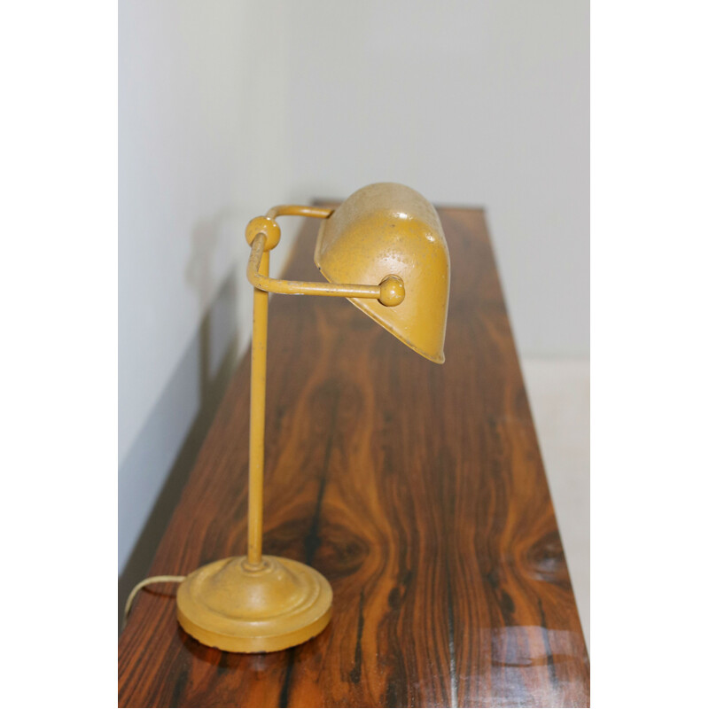 Vintage Danish Yellow Metal Table Lamp - 1960s