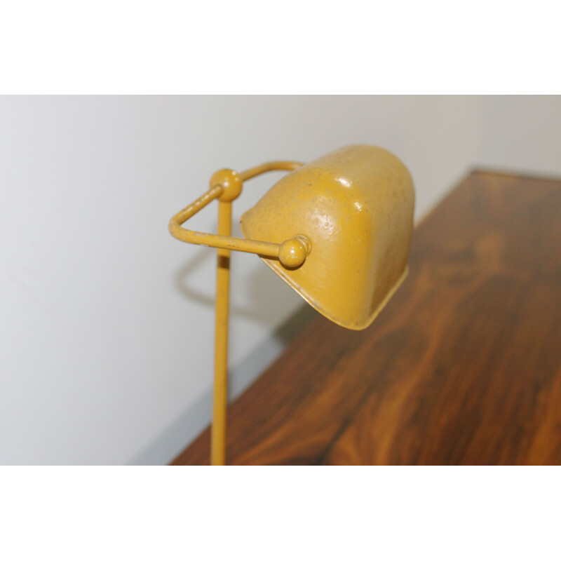 Vintage Danish Yellow Metal Table Lamp - 1960s